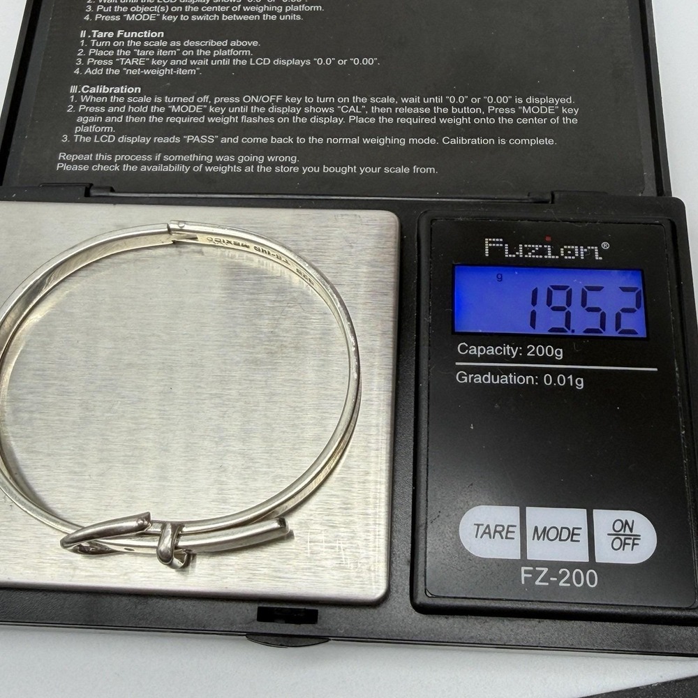 VTG Taxco Mexico Sterling Silver Hinged Belt Buckle Bangle Bracelet Adjustable - Picture 9 of 9
